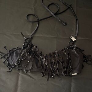 PINK Victoria's Secret Black Fringe Bralette